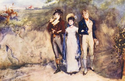 Two Strings to her Bow, Esboço a aguarela (litografia a cores) de John (after) Pettie