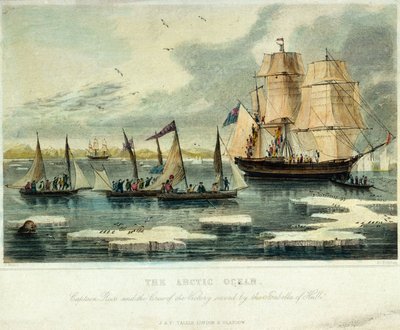 O oceano Ártico O capitão Ross e a tripulação do "Victory" salvos pelo "Isabella" de Hull de John (after) Ross