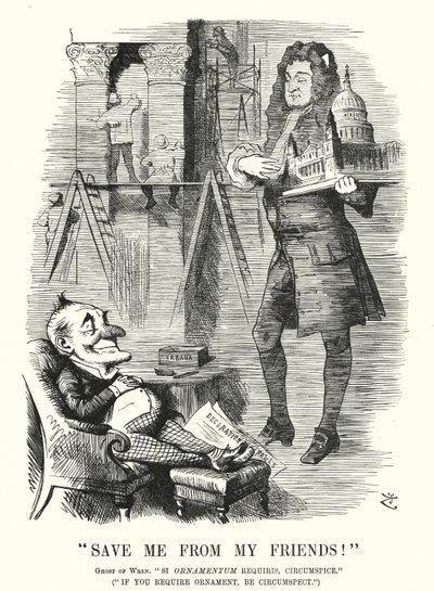 Soco cartoon: Save Me from My Friends - o fantasma de Sir Christopher Wren e a decoração da Catedral de St Paul