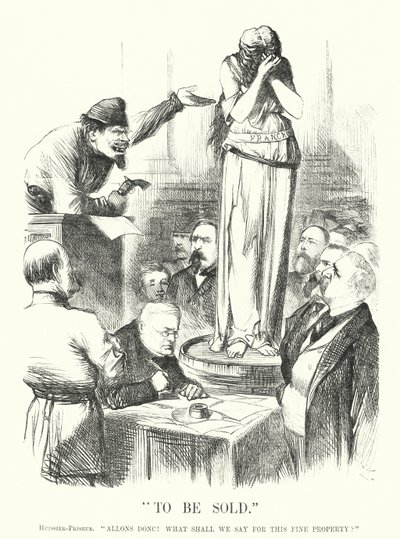 Soco cartoon: Para ser vendido - A Comuna de Paris (gravura) de John (after) Tenniel
