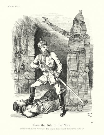 Desenho animado de Sir John Tenniel: Do Nilo ao Neva (gravura) de John (after) Tenniel