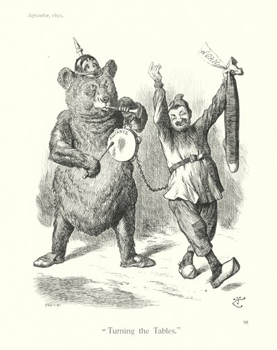 Desenho animado de Sir John Tenniel: "Virar a mesa" (gravura) de John (after) Tenniel