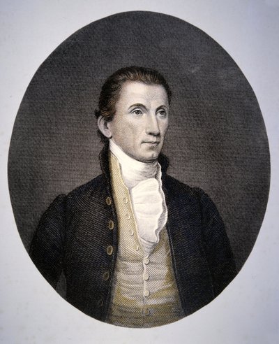 James Monroe (1758-1831) gravada por Asher Brown Durand (1796-1886) (gravura em cores) de John (after) Vanderlyn