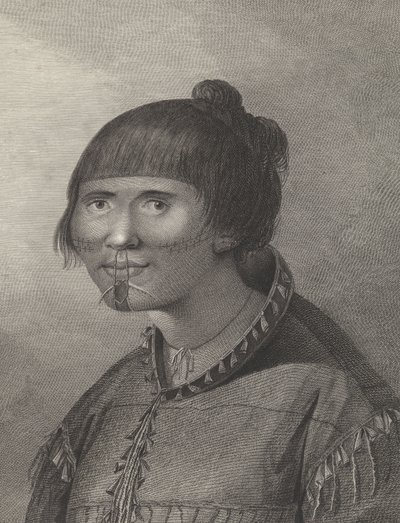 Uma mulher de Oonalashka, finais do século XVIII (gravura) de John (after) Webber