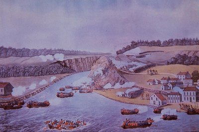 Batalha de Queenston Heights (cor litho) de Walter Charles Mills