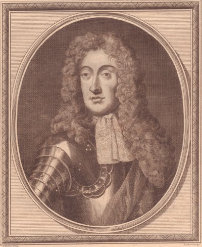 Retrato de James II da Inglaterra (1633-1701), gravura em cobre de John Goldar (1729-1795) de pintura de G Kneller de Walter Charles Mills