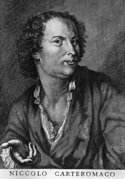 Retrato de Niccolo Forteguerri, também conhecido como Niccolo Carteromaco (1674-1735), poeta italiano, gravura de Walter Charles Mills