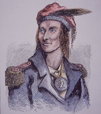 Tecumseh (gravação a cores) de Walter Charles Mills