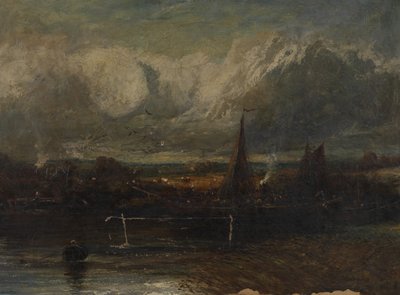 Paisagem marítima, falsificação à maneira de John Constable (1776-1837) (óleo sobre tela) de John (manner of) Constable