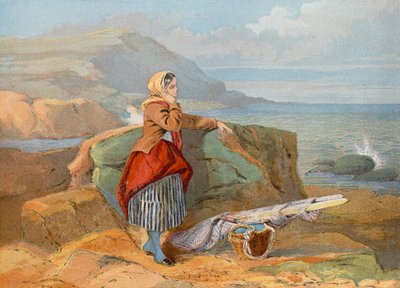 Olhando para o mar para os barcos, Normandia de John Absolon