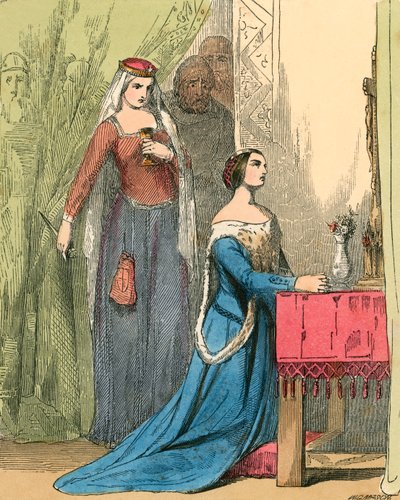 A rainha que oferece o veneno para Fair Rosamond de John Absolon