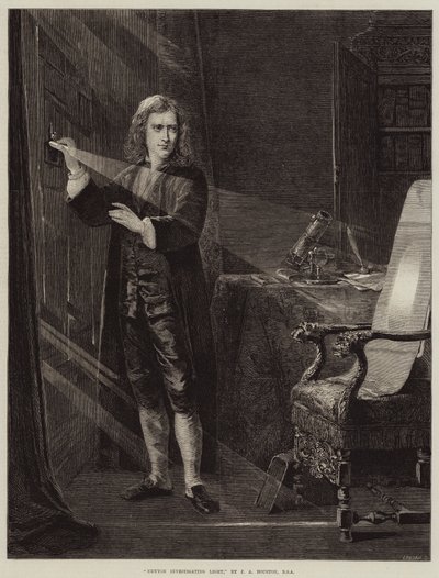 Newton investigando a luz de John Adam P. Houston