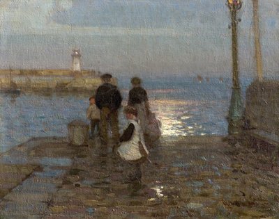 Estudo para "Os dois pilares" (óleo sobre tela) de John Alfred Arnesby Brown