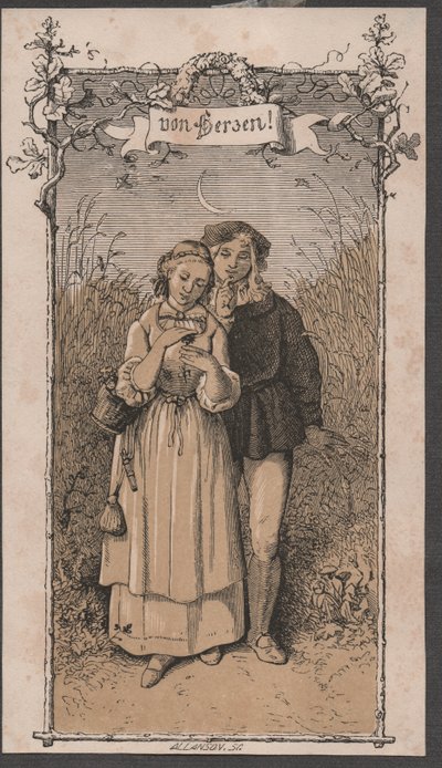 Do coração, ca. 1850 (xilogravura a cores) de John Allanson