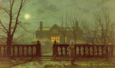 Uma senhora em um jardim ao luar, 1882 de John Atkinson Grimshaw