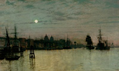 Greenwich, meia maré, 1884 de John Atkinson Grimshaw
