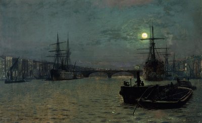 Ponte de Londres - meia maré, 1884 de John Atkinson Grimshaw