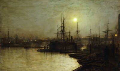 Trabalho noturno, Billingsgate Wharf, de John Atkinson Grimshaw