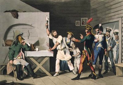 Lealdade e Heroísmo Russo: o Camponês de Smolensk, gravado por John Heaviside Clark (c.1771-1863) e Matthew Dubourg (fl.1813-20) de 