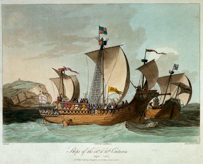 Navios dos séculos XIV e XV de John Augustus (after) Atkinson