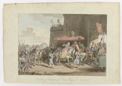 Traje do reinado do Rei Henrique 3, Anno 1250, 1 de Março de 1814 de John Augustus Atkinson