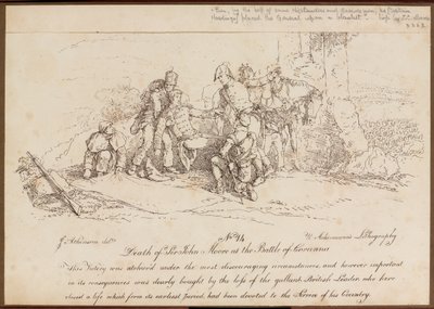  Morte de Sir John Moore na Batalha da Corunha , 16 de janeiro de 1809 de John Augustus Atkinson