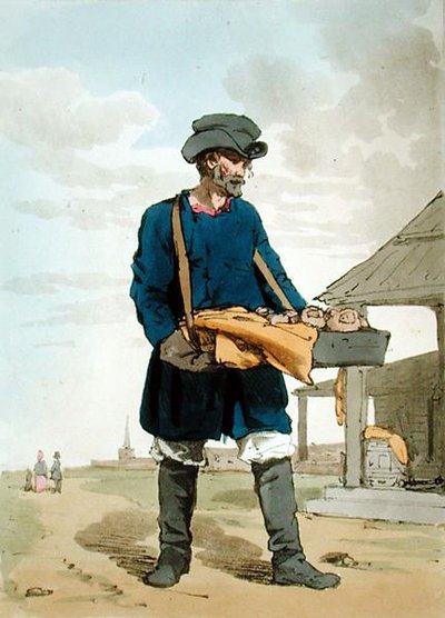 Kalatchnik, gravada pelo artista, publicada em 1804 (cor litho) de John Augustus Atkinson