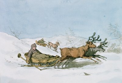 Trenó da Lapónia, 1803 de John Augustus Atkinson
