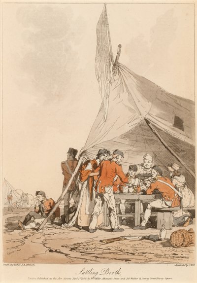 Suttling Booth, 1808 por volta de de John Augustus Atkinson
