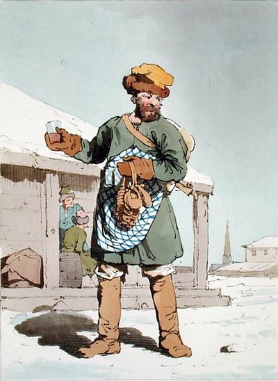 Zbitenshik, gravada pelo artista, publicada em 1804 (cor litho) de John Augustus Atkinson