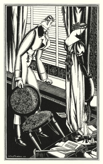 Ilustração para Don Juan por Lord Byron: Don Jose e sua senhora brigaram, por quê? (lito) de John Austen