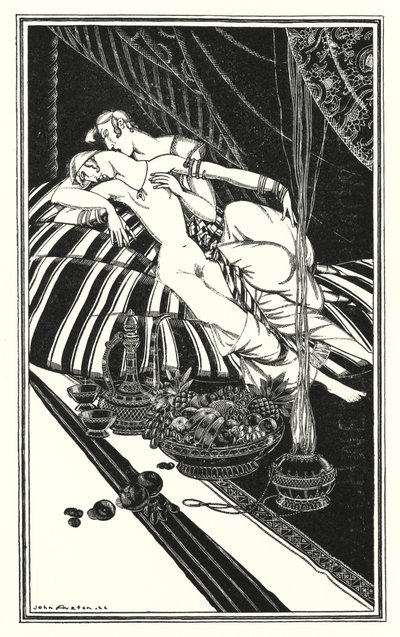 Ilustração para Don Juan de Lord Byron: Haidee e Juan não eram casados, a culpa era deles, não minha (litho) de John Austen