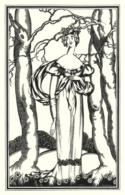 Ilustração para Don Juan por Lord Byron: Lady Adeline, My Dian of the Ephesians (lito) de John Austen