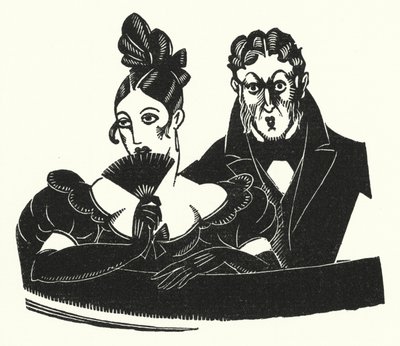 Ilustração para Madame Bovary por Gustave Flaubert (lito) de John Austen
