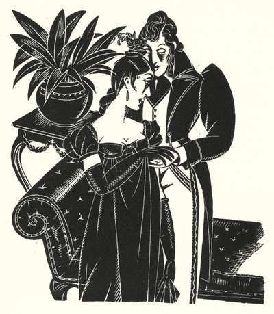 Ilustração para Madame Bovary por Gustave Flaubert (lito) de John Austen