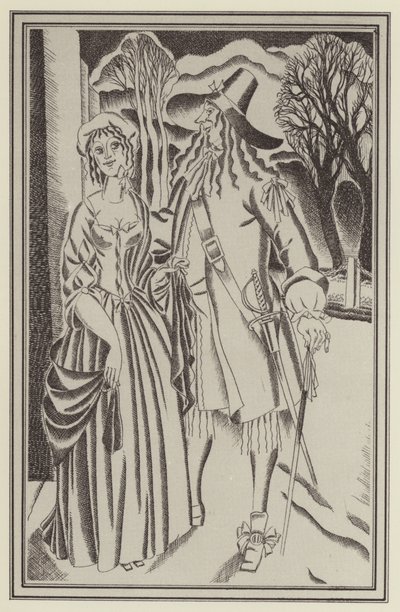 Ilustração para Moll Flanders por Daniel Defoe (litho) de John Austen