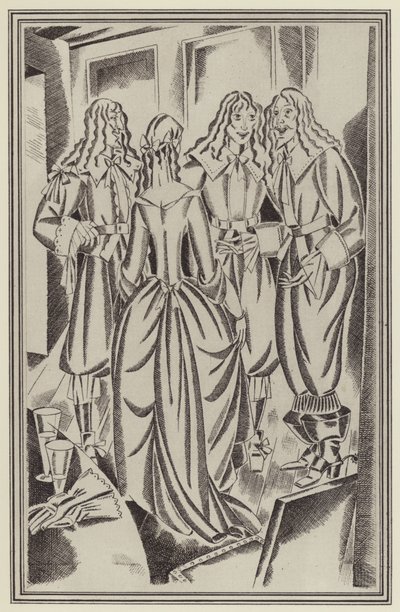 Ilustração para Moll Flanders por Daniel Defoe (litho) de John Austen