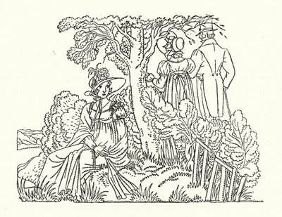 Ilustração para Persuasian por Jane Austen (lito a cores) de John Austen