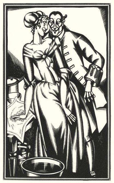 Ilustração para Tristram Shandy por Laurence Sterne (litho) de John Austen