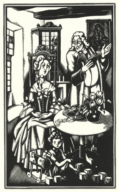 Ilustração para Tristram Shandy por Laurence Sterne (litho) de John Austen