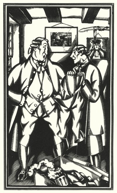 Ilustração para Tristram Shandy por Laurence Sterne (litho) de John Austen
