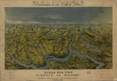 Vista aérea do Kentucky e do Tennessee, mostrando o Cairo e parte dos estados do sul. LOC 99447069 de John Bachmann