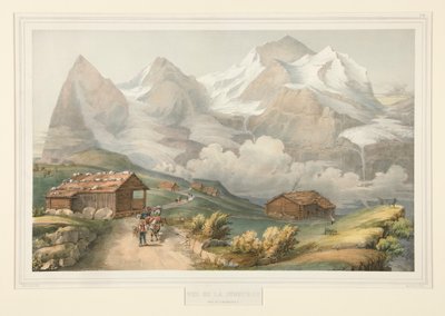 Vista do Jungfrau do Wengernalp de John Bachmann