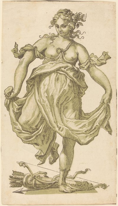 Ninfa dançando com arco e flechas de John Baptist Jackson