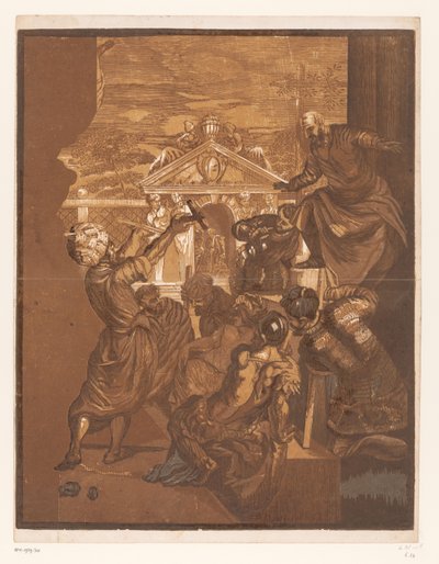 Marcus salva um escravo de sua tortura Obras de arte de mestres venezianos (título da série) Opera selectora (título da série) de John Baptist Jackson