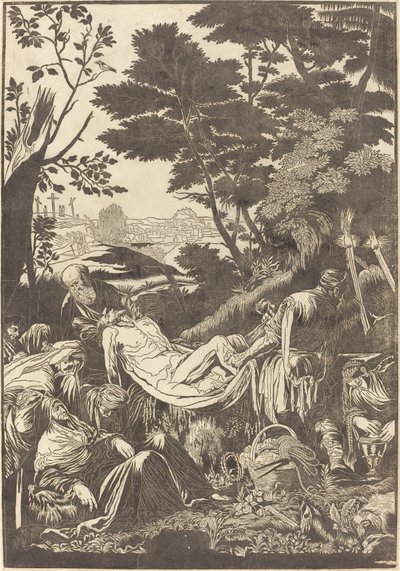 O Sepultamento [reto] de John Baptist Jackson after Jacopo Bassano