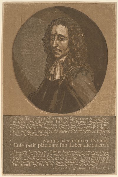 Algernon Sidney de John Baptist Jackson, after Justus van Verus