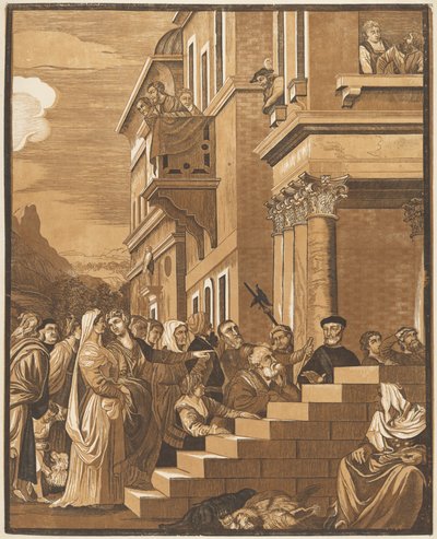 Apresentação da Virgem no Templo (Painel Central) de John Baptist Jackson after Titian