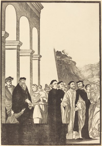 Apresentação da Virgem no Templo [placa esquerda] de John Baptist Jackson after Titian