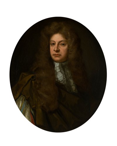 Retrato de meio comprimento de Adam Urquhart com Lace Jabot (óleo sobre tela) de John Baptist de (circle of) Medina